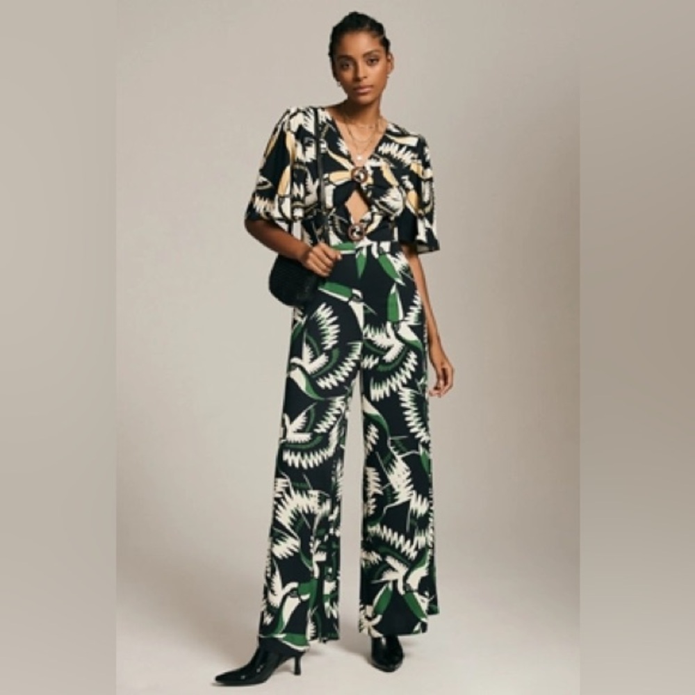 Farm Rio for Anthropologie Toucan Jumpsuit Size Large